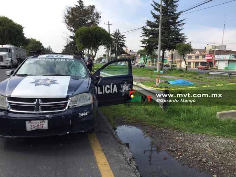 Patrulla estatal atropella a ciclista en la Toluca – Palmillas