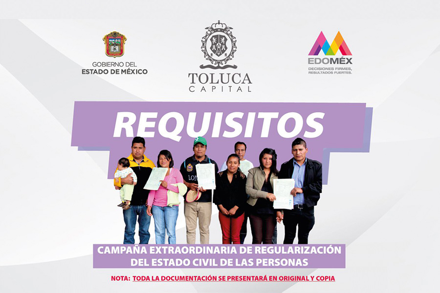 Campaña Extraordinaria de Regularización del Estado Civil en Toluca