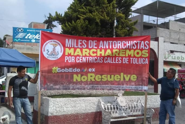 Marcha Antorcha Campesina en Toluca