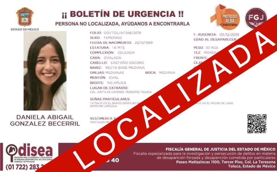localizada daniela abigail toluca
