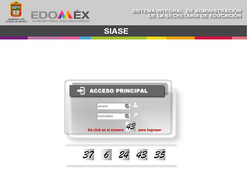 SIASE en linea EdoMEx