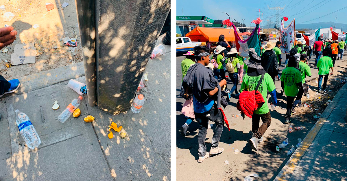 Así la basura que dejan peregrinos rumbo a la Basílica de Guadalupe
