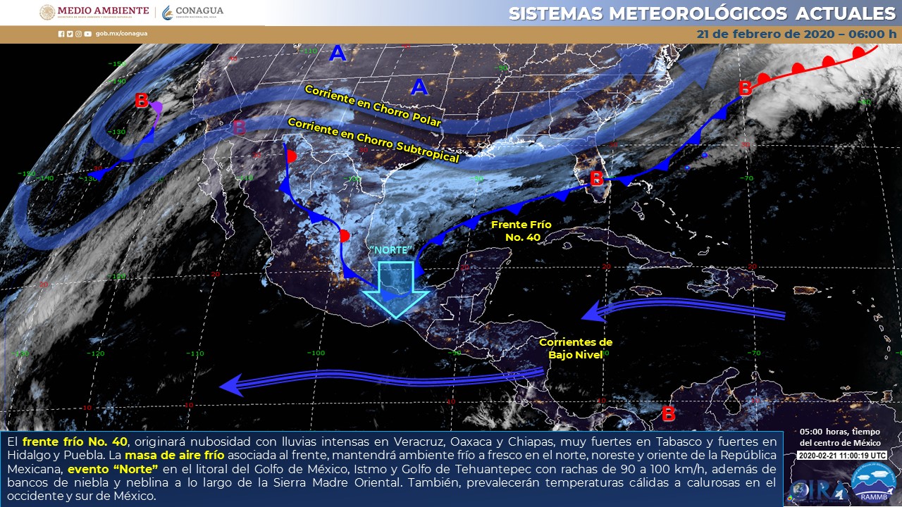 Clima Toluca y Valle de México 21 febrero