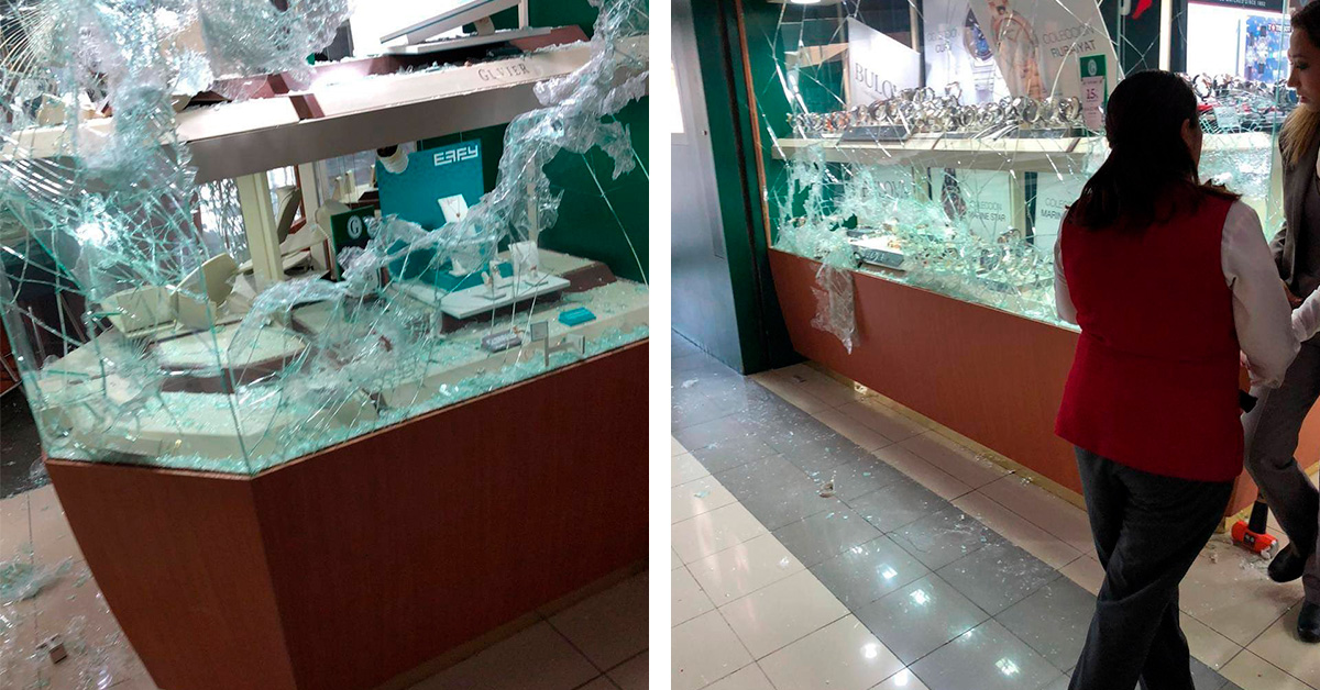 Se reporta asalto y balacera en Galerías Metepec