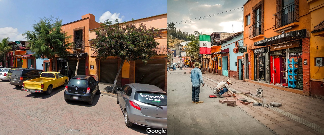 En Metepec talan árboles por obras del “Andador turístico”