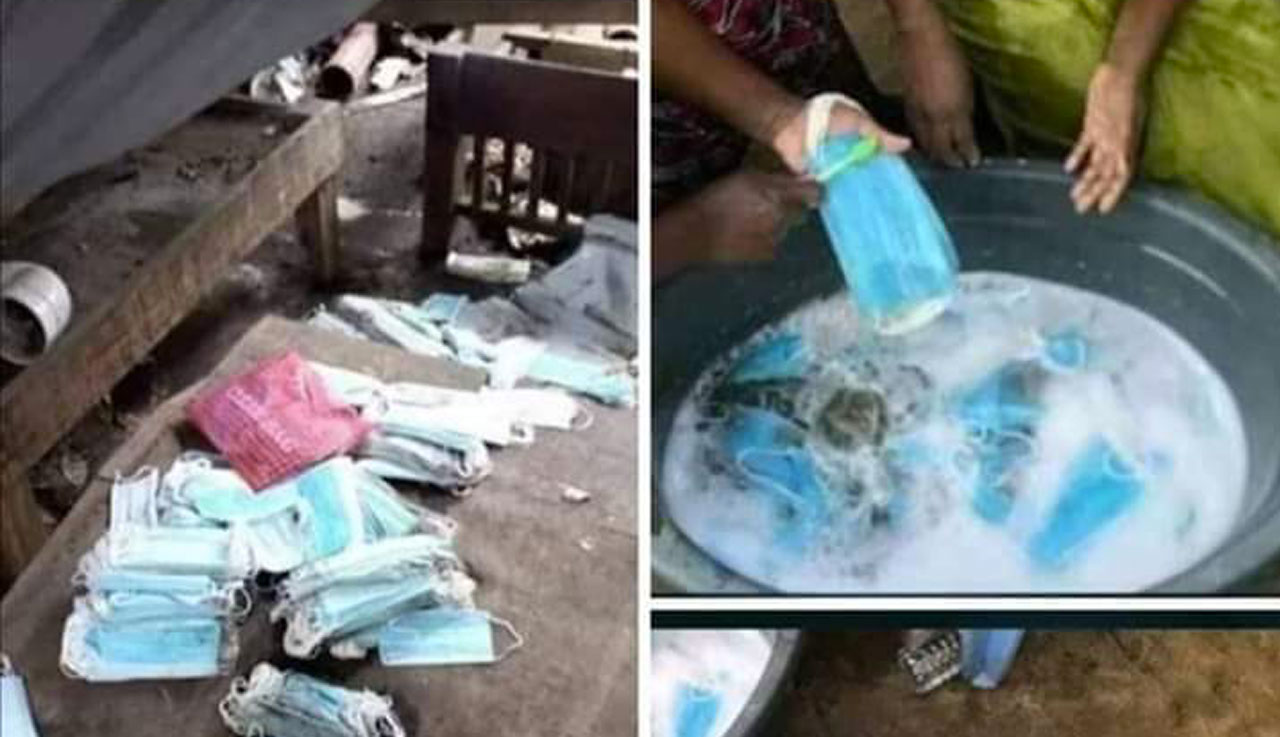 Lavan cubrebocas para después revenderlos