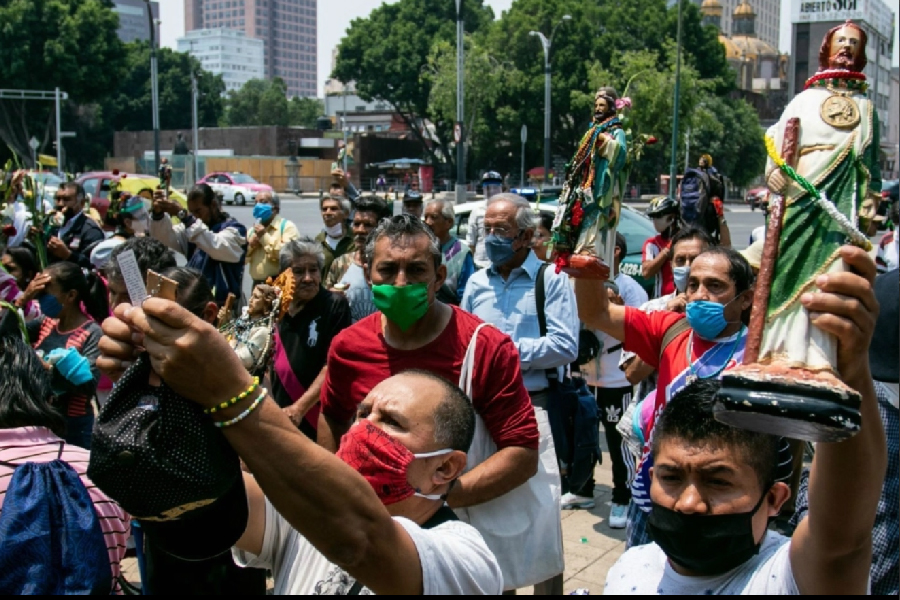 VIDEO || Feligreses se congregan para venerar a San Judas pese a pandemia