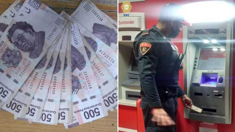 Policía-regresa-billetes-de-500-pesos-que-se-encontró