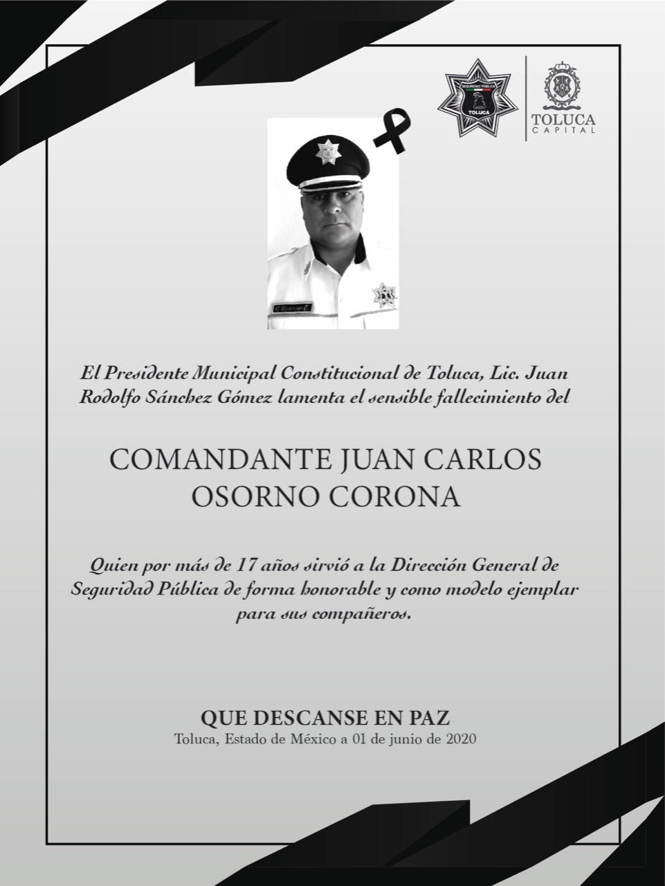 Muere policía por Coronavirus