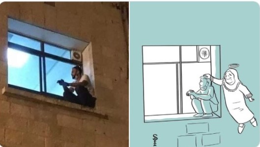 Joven palestino escaló muro de hospital para ver a su madre con Covid-19
