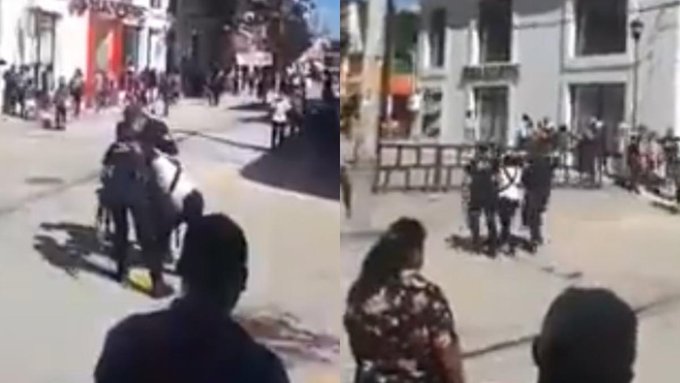 (VIDEO) Vendedora de chapulines “peligrosa” es detenida por policías en Oaxaca