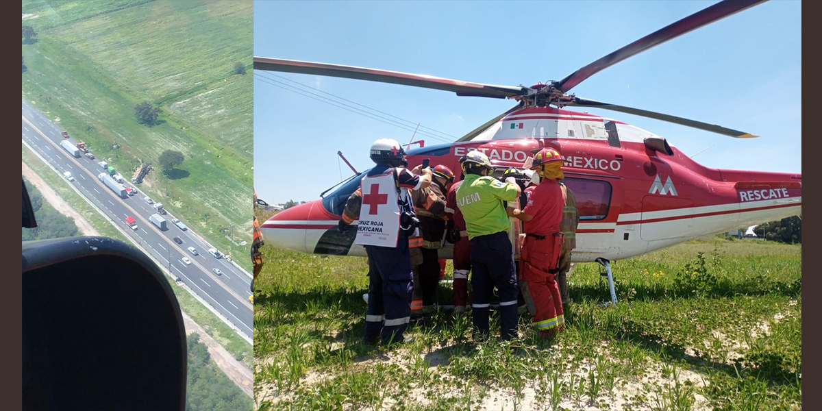 Hombre quedó prensado después de una volcadura de tráiler