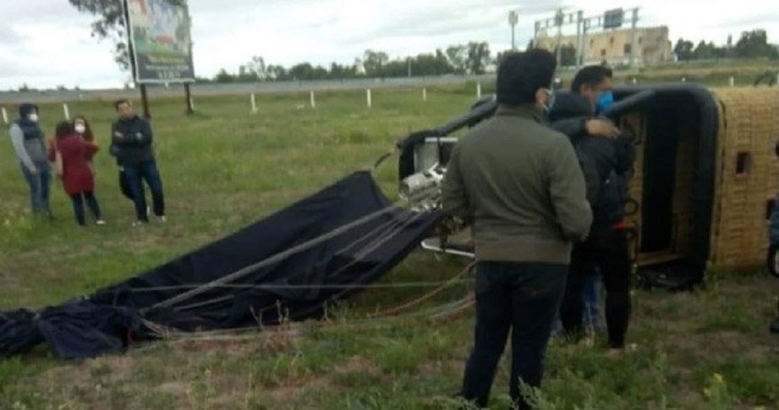 Globo aerostático despega en Teotihuacán y se estrella en Aculco