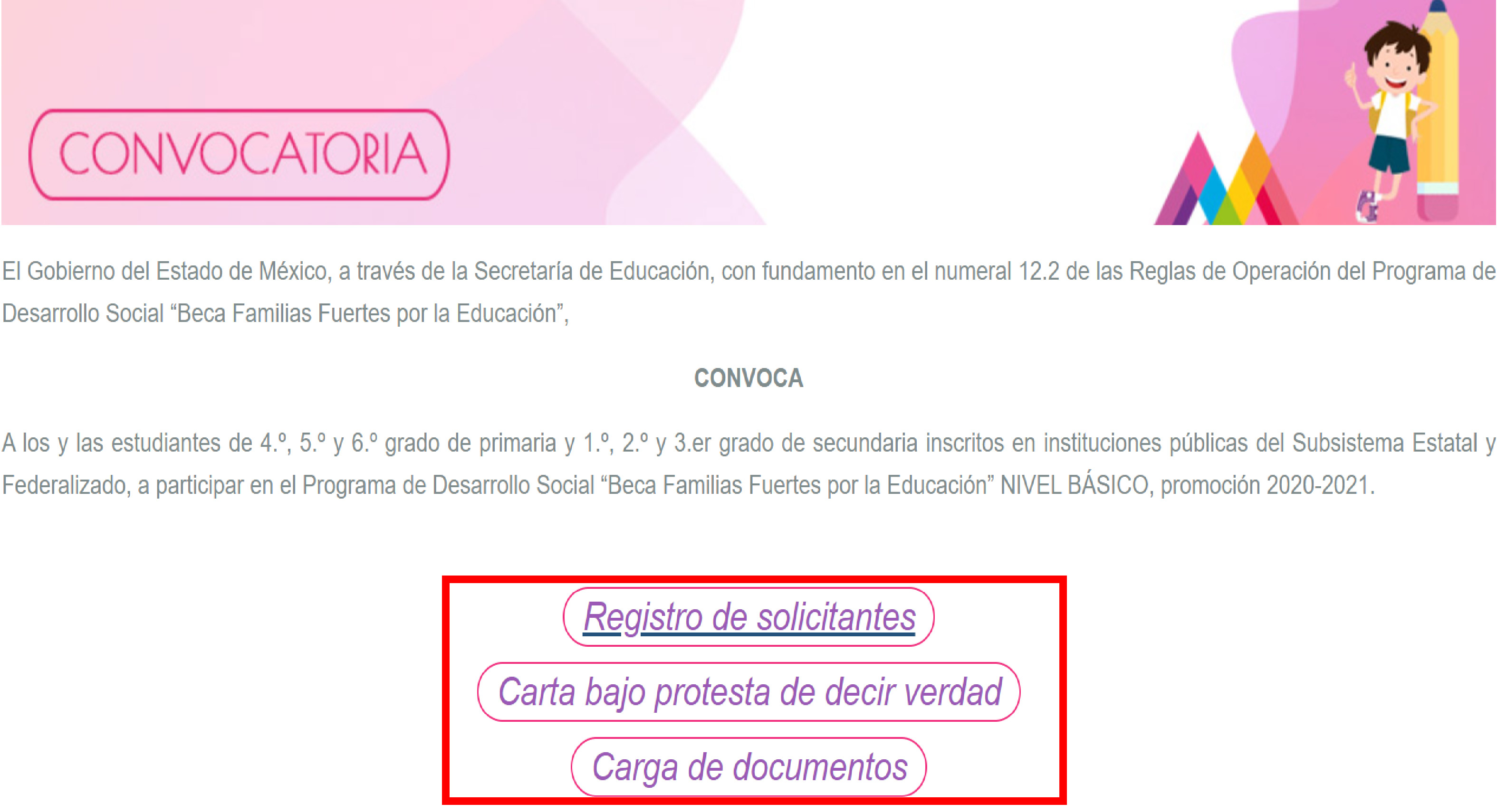 Cómo puedes sacar una beca para primaria Estado de México