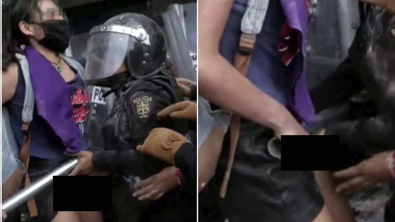 (VIDEO) Acusan a policía de la CDMX por tocamiento a feminista en marcha