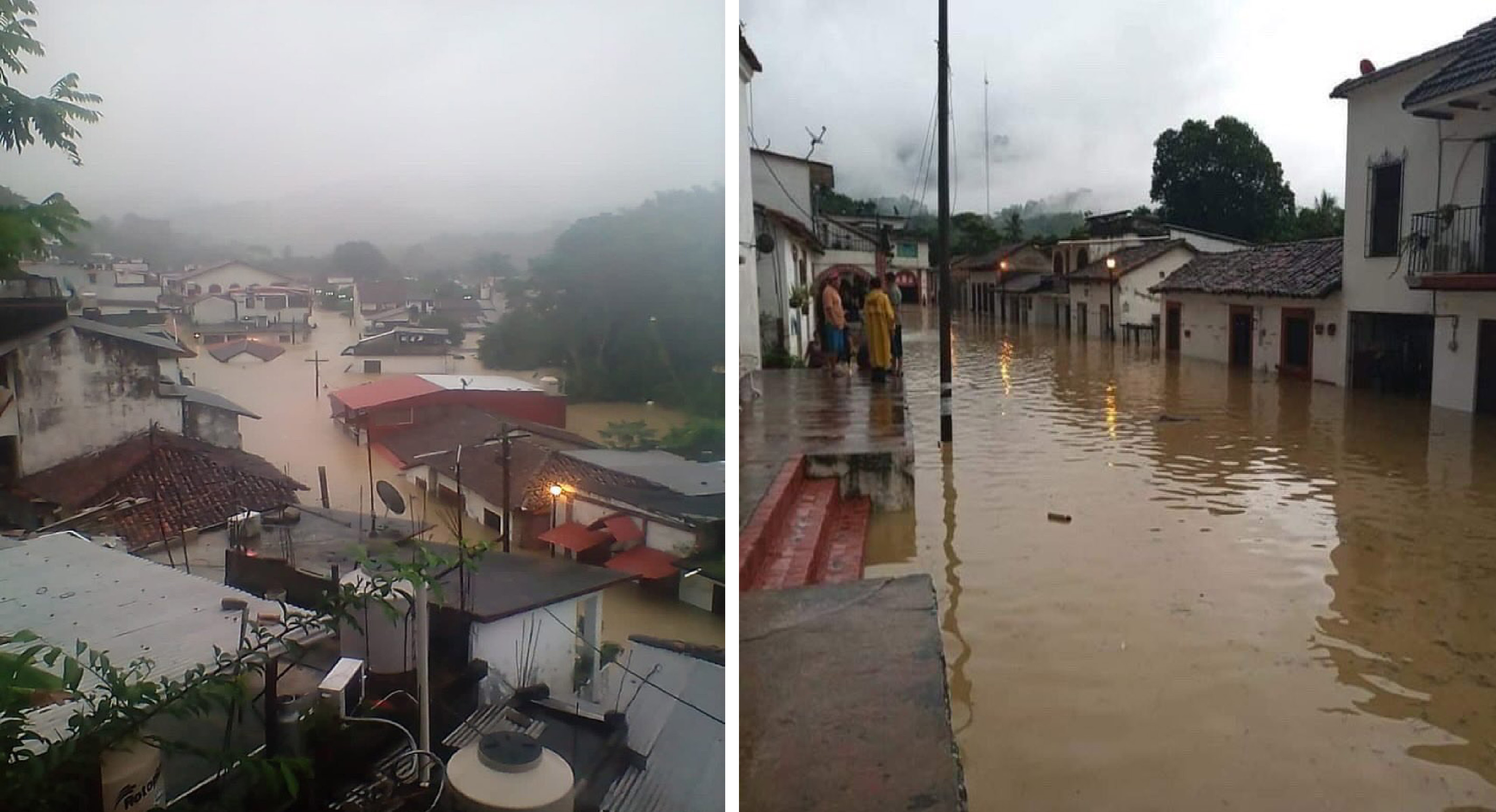 Lluvias han dejado debajo del agua al pueblo mágico Tapijulapa, Tabasco