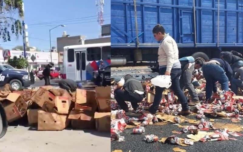 Se-roban-cartones-de-cerveza-de-trailer-en-Toluca