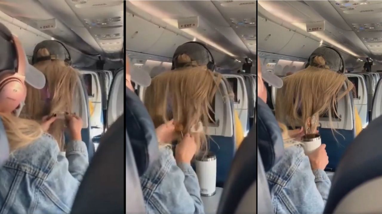 Le-pega-un-chicle-en-el-cabello-por-no-dejar-ver-la-pantalla-en-el-avion