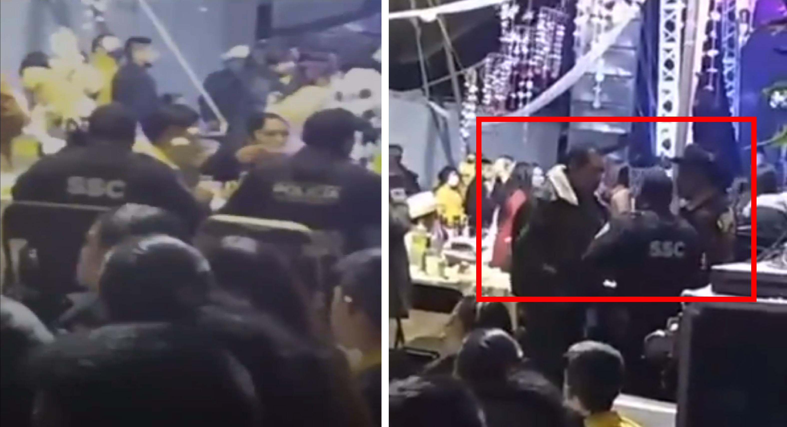 Policías pretendían cancelar una fiesta y terminan comiendo en ella || VIDEOS