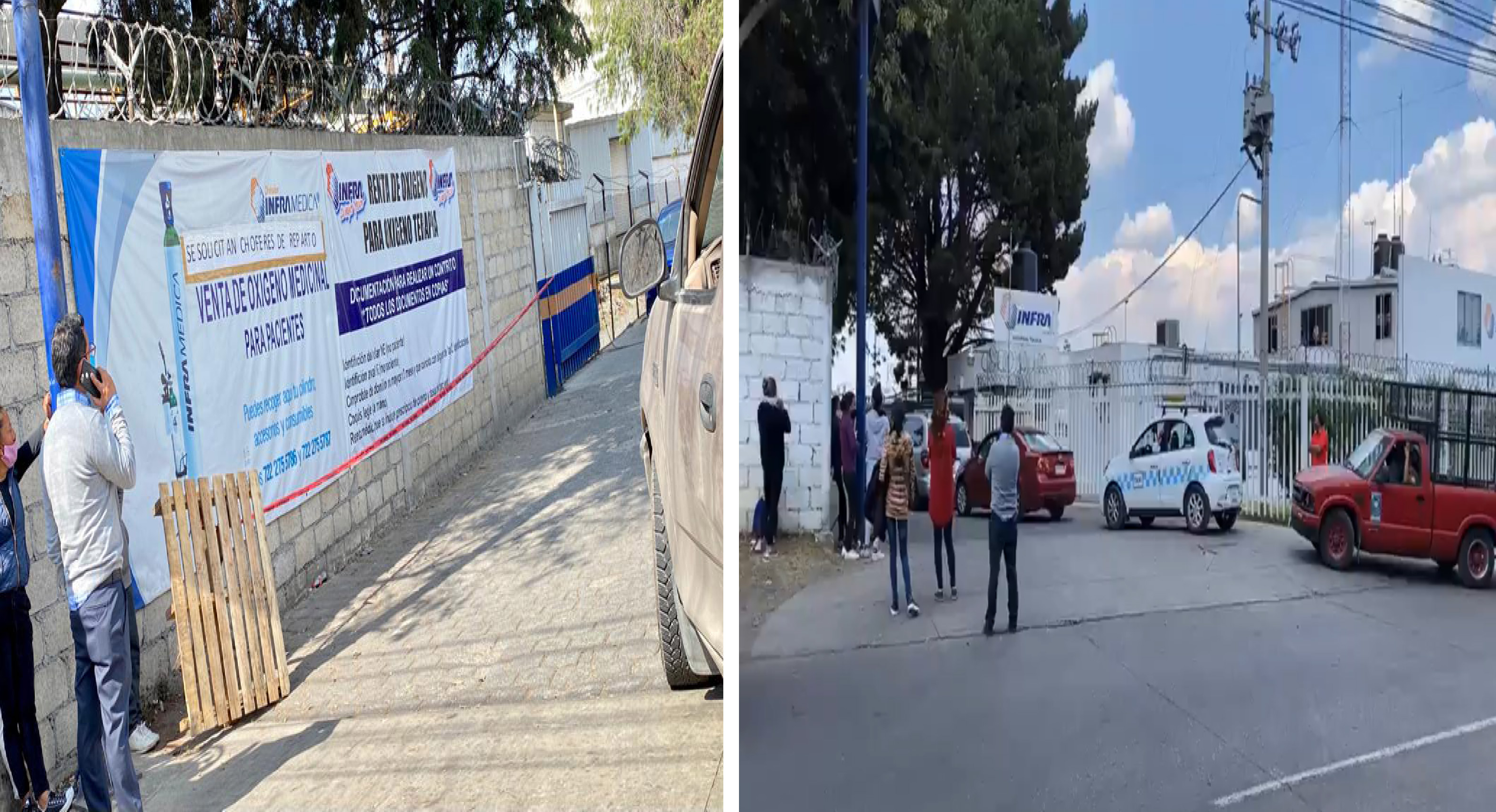 Toluca presenta largas filas para obtener oxígeno