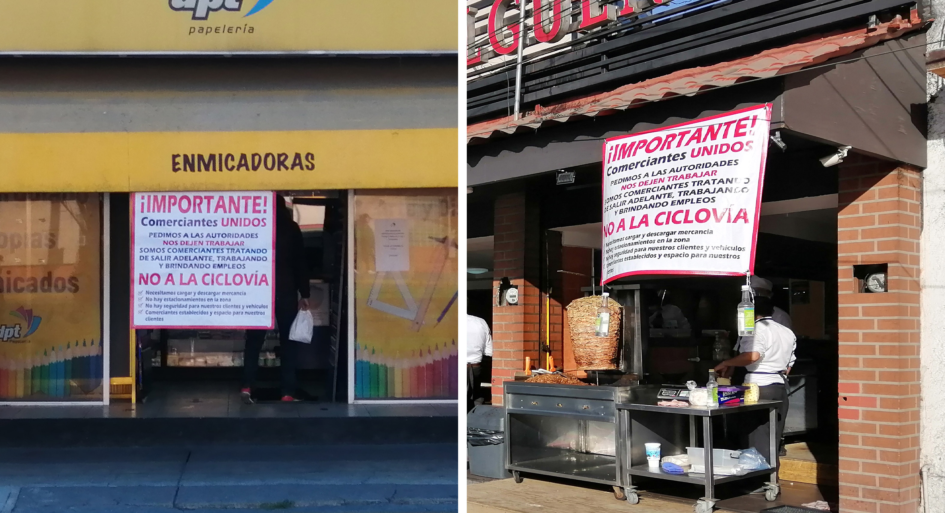 Comerciantes continúan colocando pancartas contra ciclovía de Isidro Fabela4