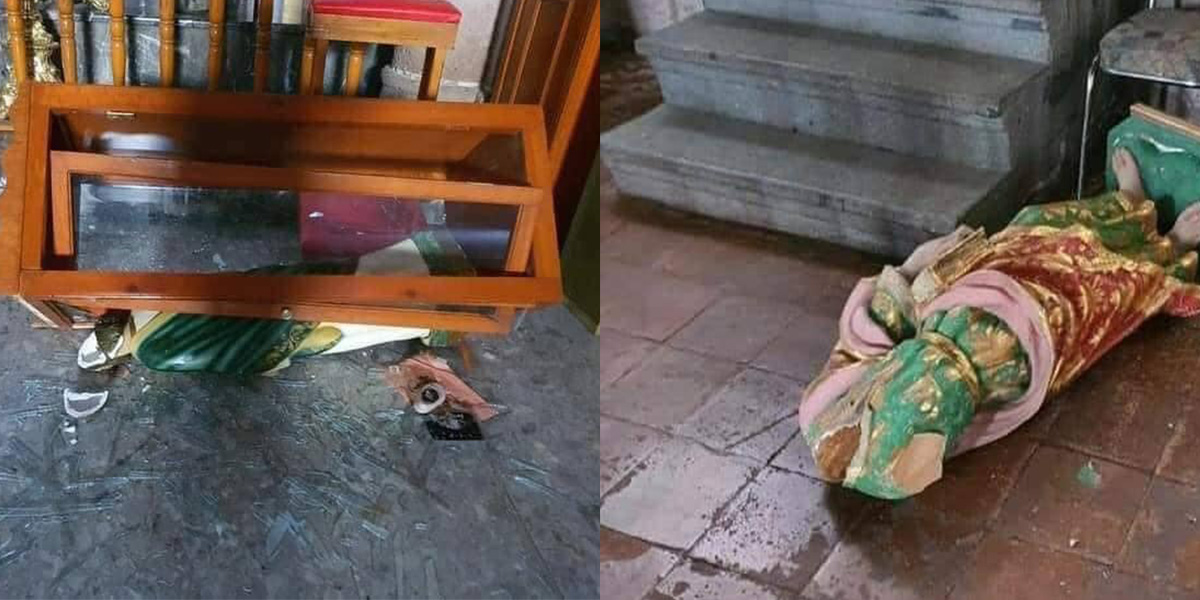 En Jilotepec una mujer destroza imágenes religiosas