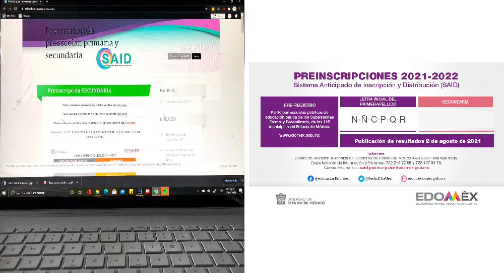 las letras de la n a la r deberán de llevar a cabo su proceso de preinscripcion los días 16 y 17 de marzo en este periodo. SAID 2021 Estado de México