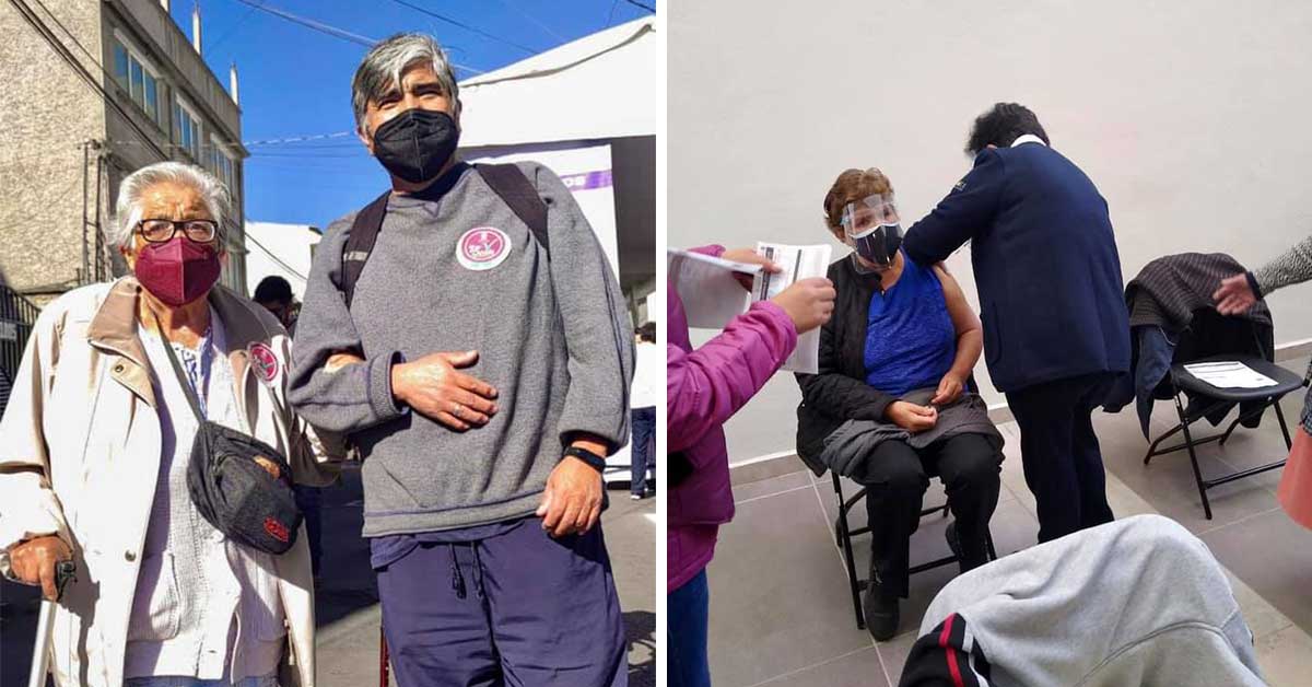 Adultos mayores reciben vacuna