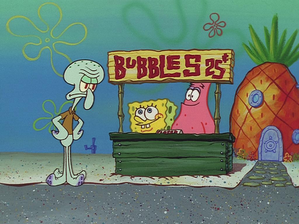 Capitulo de Bob esponja donde venden burbujas a calamardo