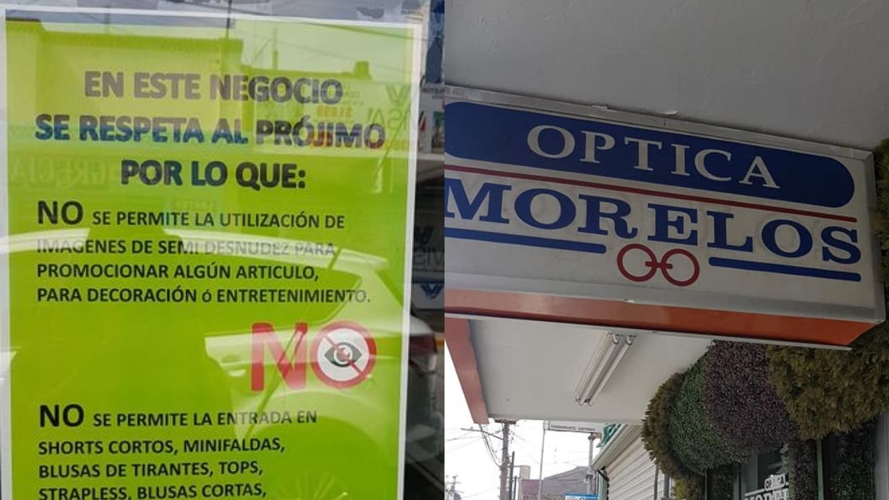 una joven que acudió a una óptica para comprar unos lentes, sin embargo,  su hermana fue discriminada por enseñar los hombros.