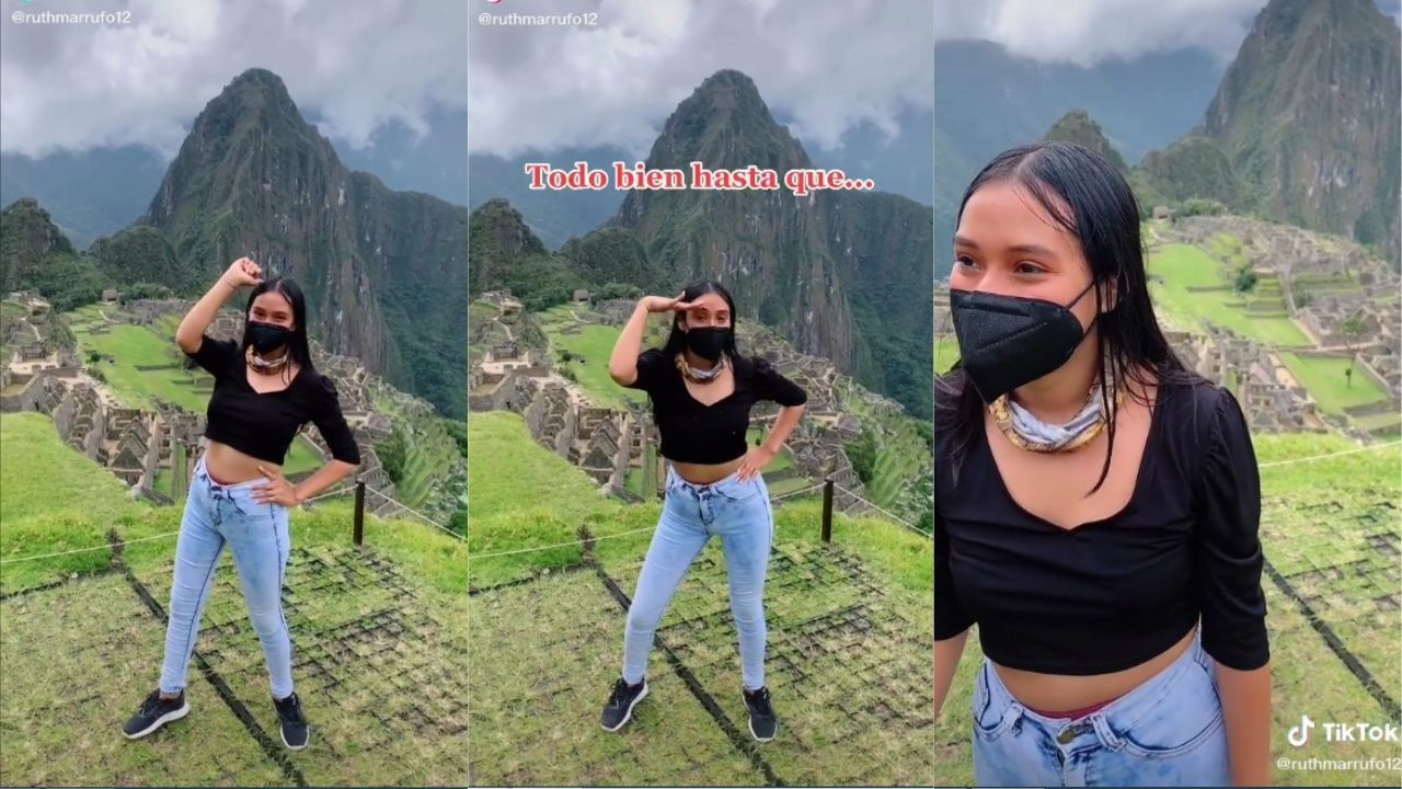 A través de redes sociales circula un video, donde una joven se puso a bailar para TikTok un Machu Picchu, Perú y personal de seguridad de la zona le llama la atención.