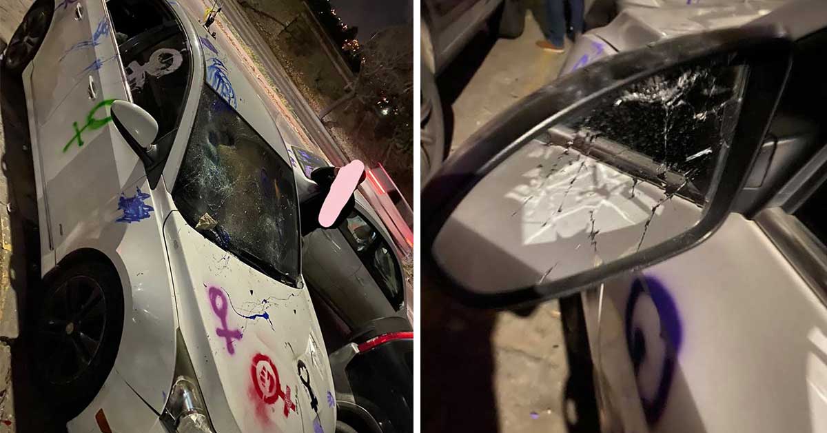 Mujer denunció daños a su vehículo tras marcha del 8m