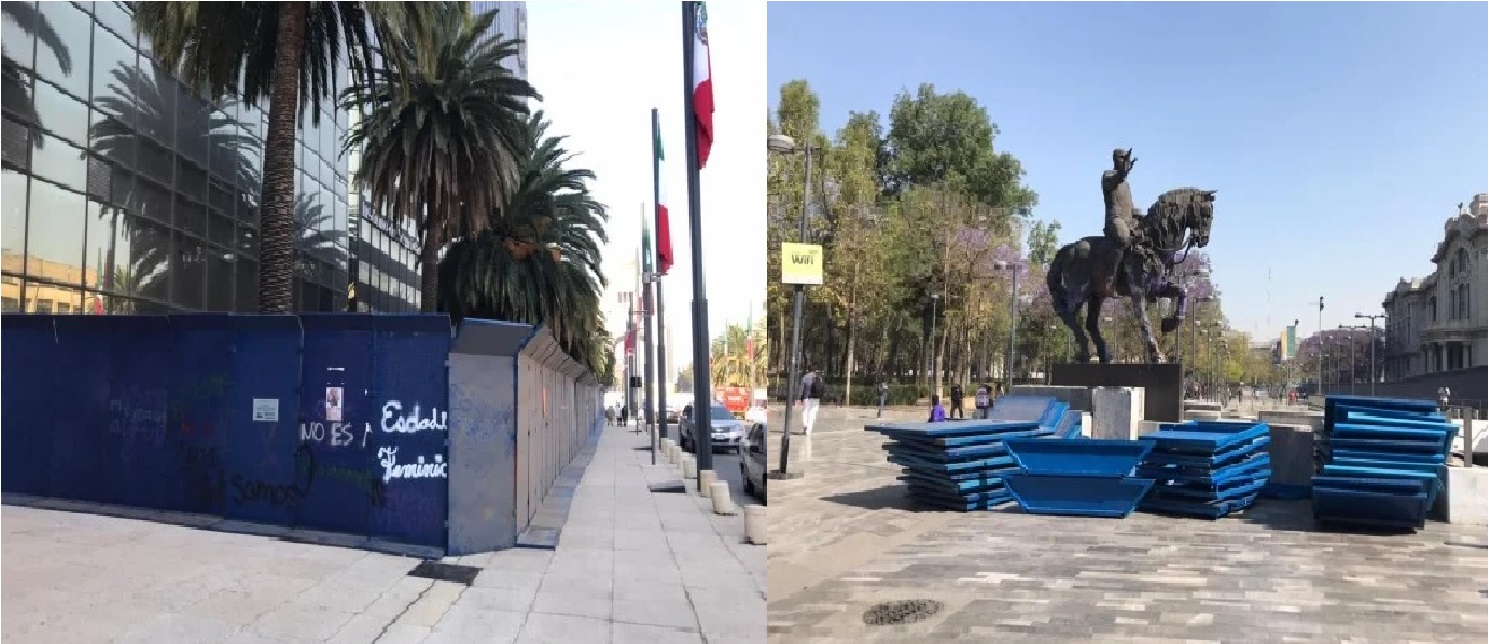 Debido a las próximas marchas del 8M convocadas para conmemorar el Día Internacional de la Mujer, las autoridades capitalinas tomaron la decisión de resguardar los recintos y monumentos de la Ciudad de México