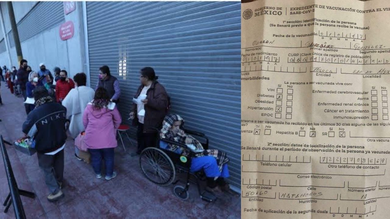 A través de redes sociales surgieron varios testimonios de personas que afirman venden formatos falsos en la fila para recibir vacuna toluca
