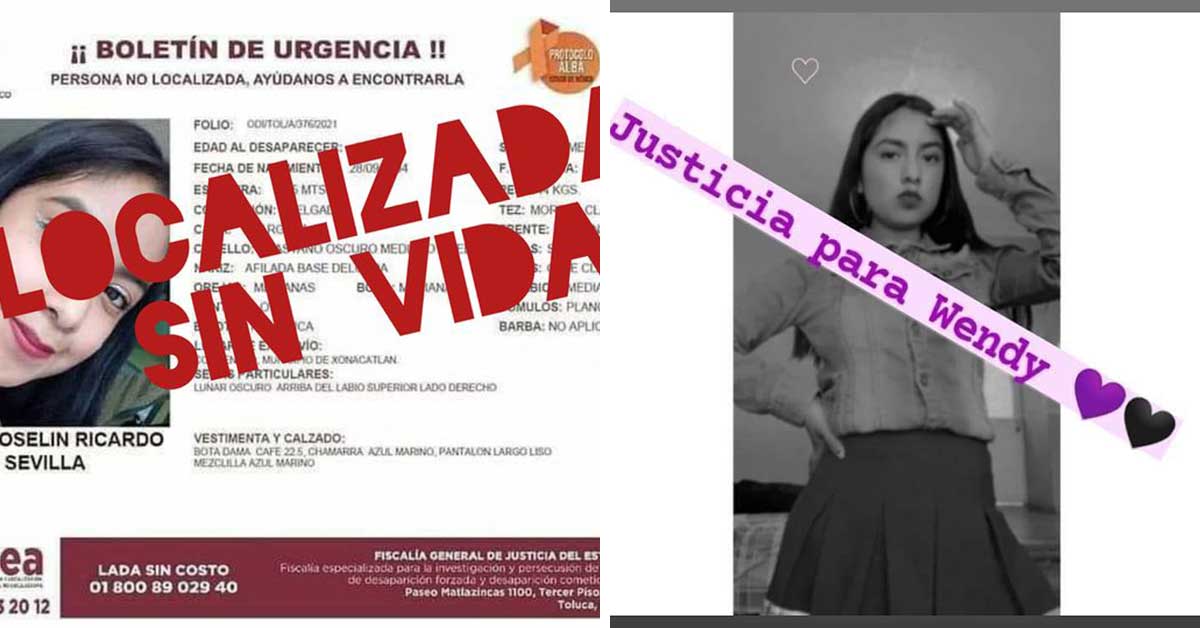 Xonacatlán Wendy la menor de edad que desapareció fue encontrada sin vida.