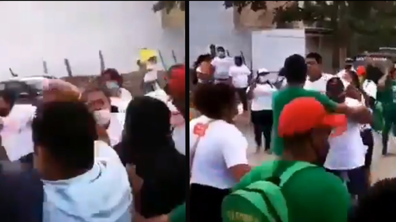 Pelea campal entre partidos políticos