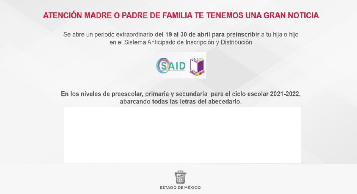 SAID 2021 – Cómo realizar modificaciones de datos en preinscripción extraordinaria preescolar, primaria y secundaria