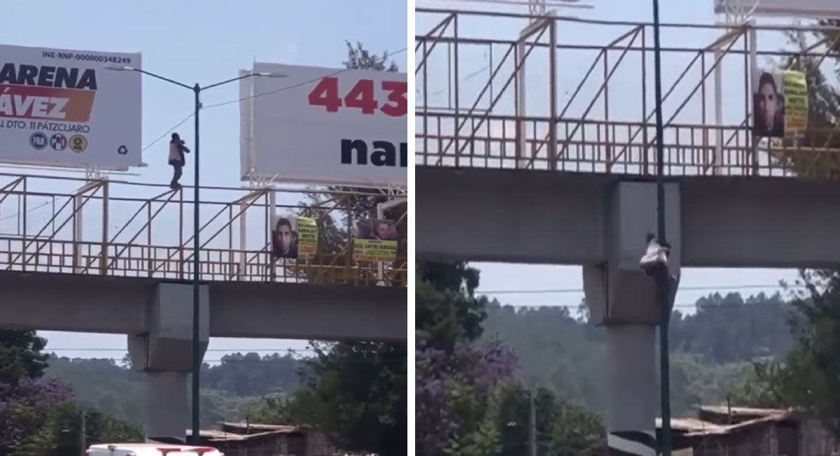 un video viral de un Sujeto es bautizado como el mejor "teibolero" de México tras bajar con estilo un poste