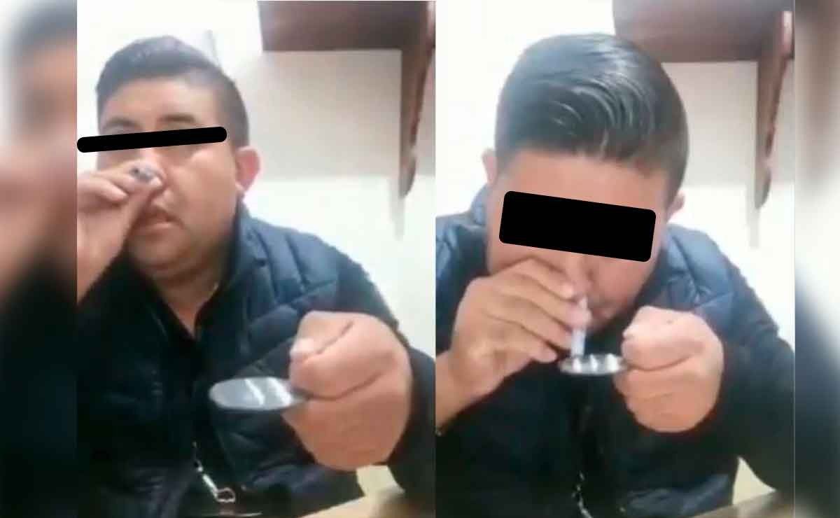 Director de Seguridad Pública de Villa Guerrero fue denunciado en redes sociales por inhalar un polvo blanco con características de la cocaína