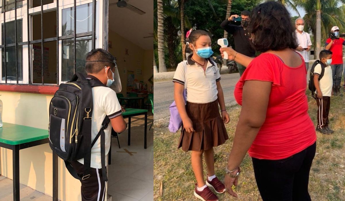 Alumnos de Campeche regresan a las aulas después de un año