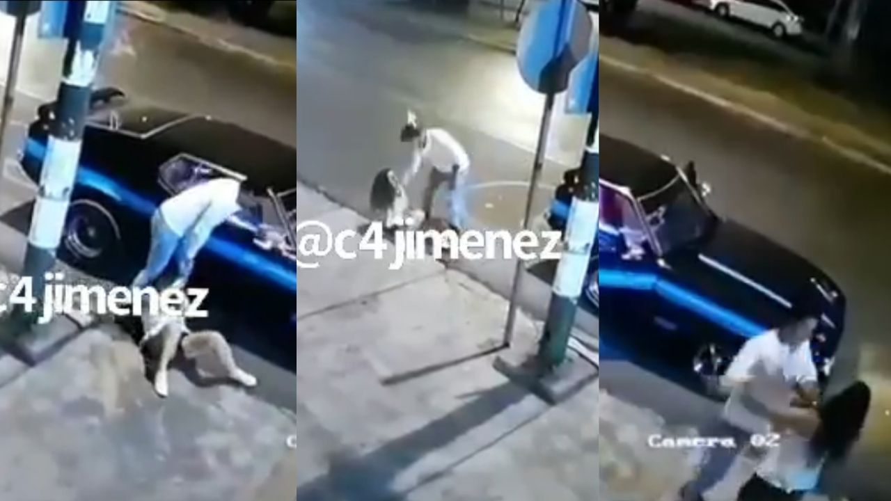 Cámaras de seguridad captan a un hombre golpeando y arrastrando con violencia a una mujer en calles de Coyoacán