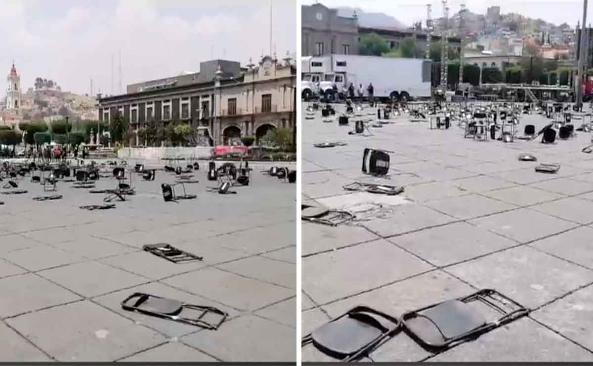 Colectivos feministas tiran sillas de evento del pri