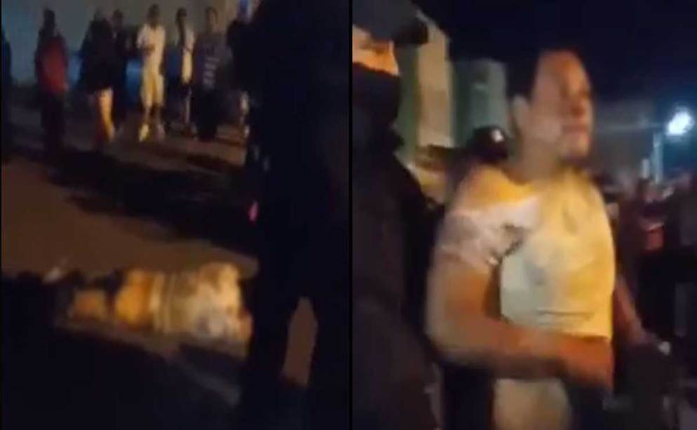 Edomex golpean a presunto delicuente.