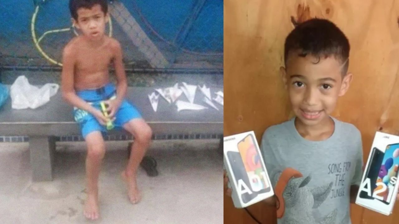 Niño de Brasil vende aviones de papel para poder comprarse un celular