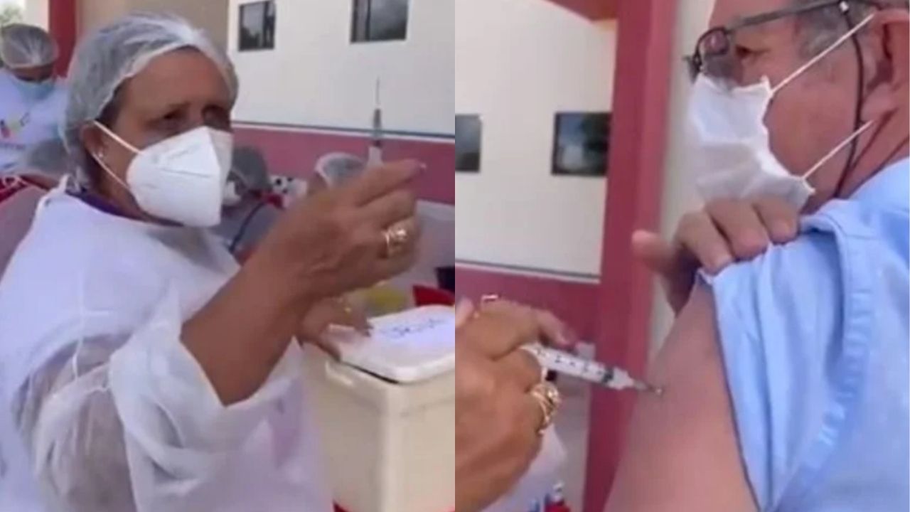 Circula un video donde se observa a una enfermera de Brasil que asegura reutiliza la misma jeringa hasta diez veces