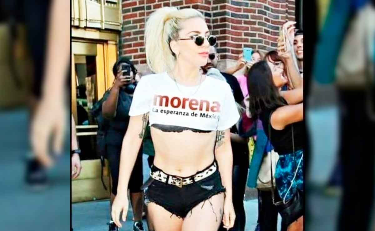 Lady Gaga apoya a Morena y sale a la calle con una playera de apoyo