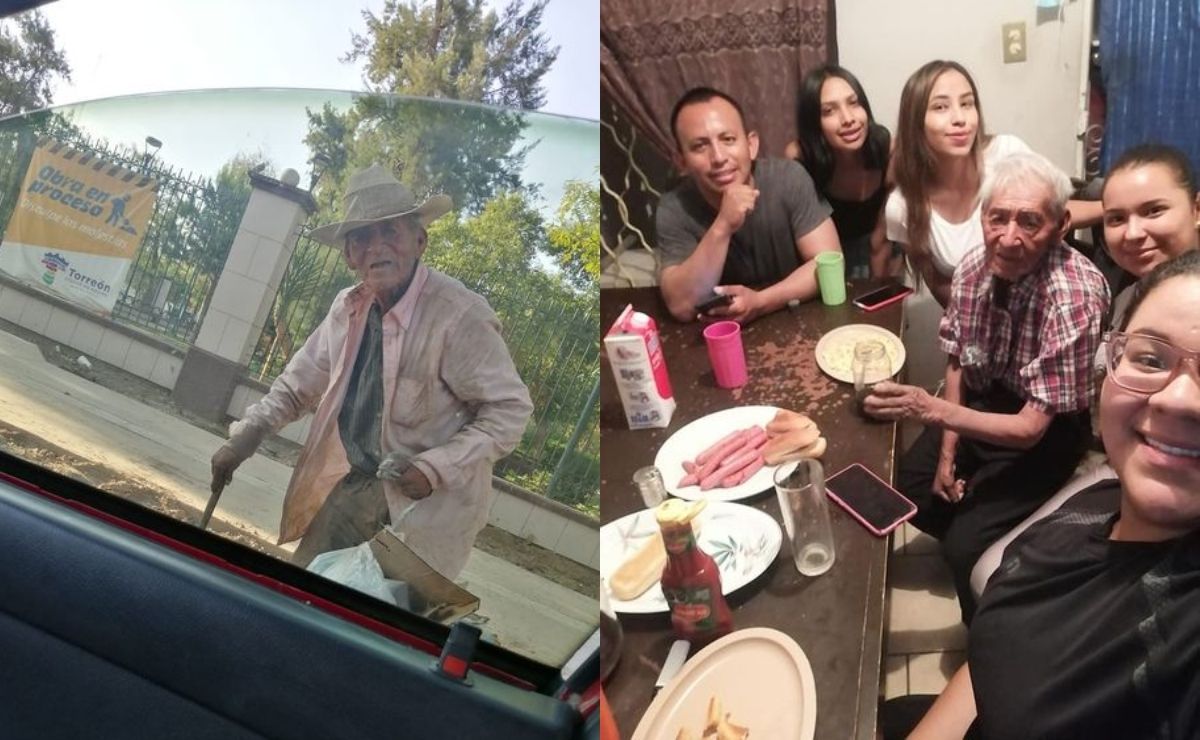 Familia se hace viral por adoptar a un abuelito en situación de calle