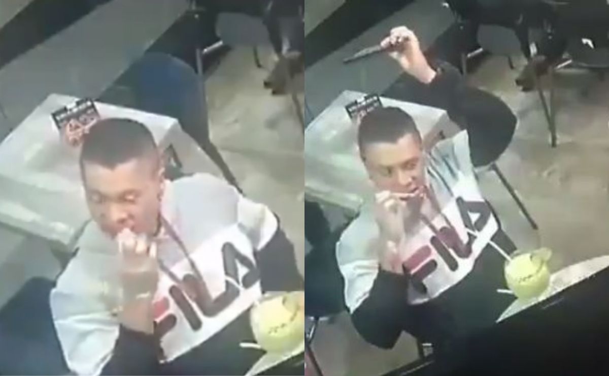 Joven no deja de comer sus alitas a pesar de estar siendo asaltado
