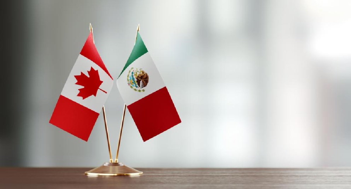 Bandera de México y Canadá