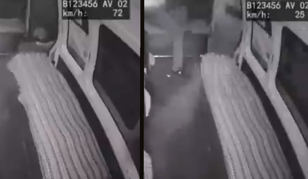 Edomex ladrones salen volando de una combi al intentar robarla